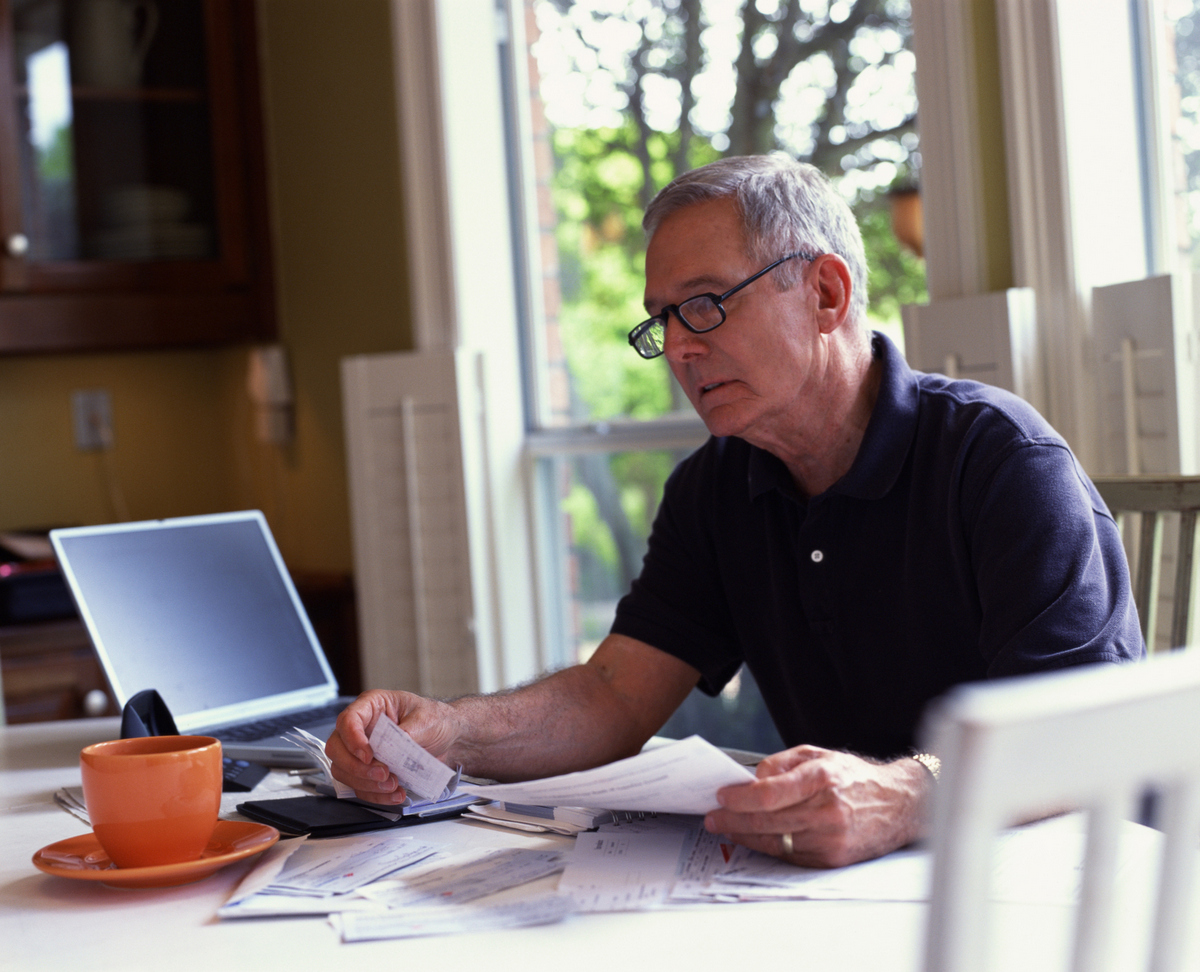 Man paying bills